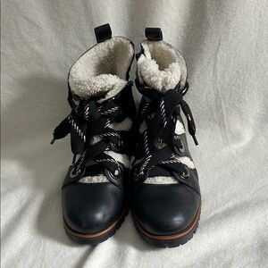 Jimmy Choo Black and Cream Winter Boots